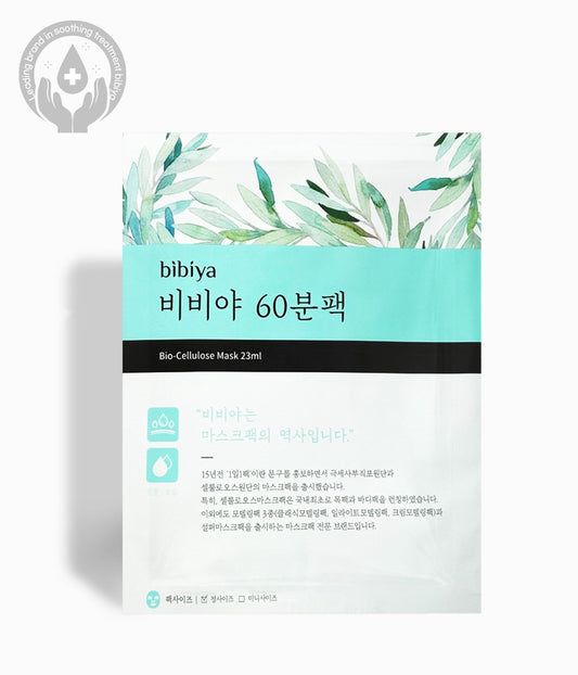 Bibiya 60-Minute Pack - Bio-Cellulose Mask 23ml, Korean-Skincare