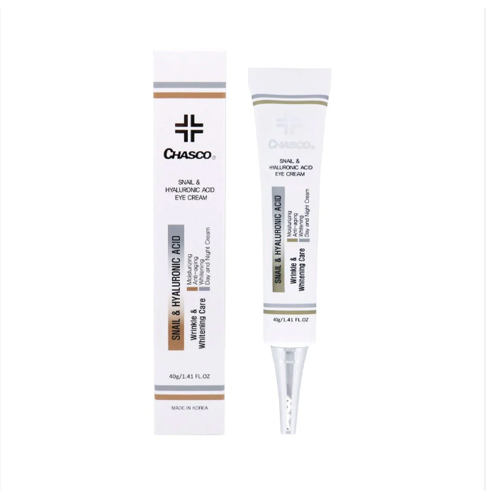 Chasco Snail & Hyaluonic Acid Oogcrème 40m, Korean-Skincare