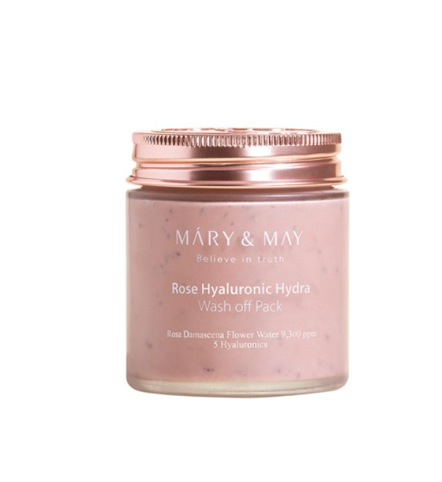 Mary&May - Rose Hyaluronic Hydra Wash off Pack - Moisturizing Mask with Clay - 125g., Korean skincare