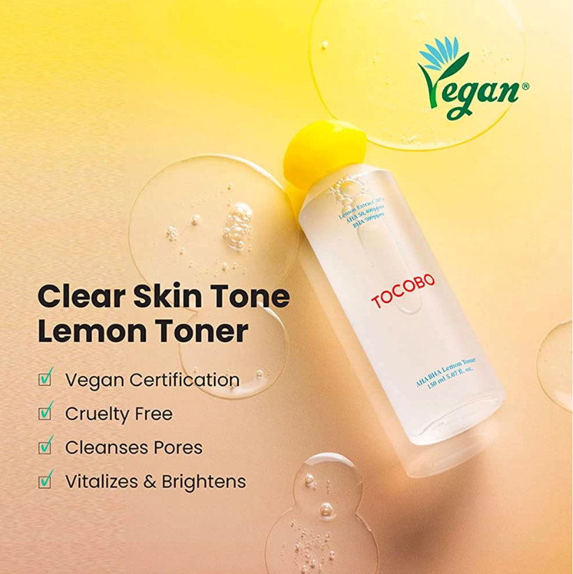 Tocobo - AHA BHA Lemon Toner - Lemon Tonic with AHA and BHA Acids - 150ml, Korean skincare