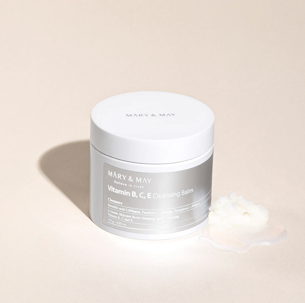 Mary&May - Vitamine B,C,E Cleansing Balm - Gentle Makeup Removing Balm with Vitamins B, C, E - 120g, Korean skincare