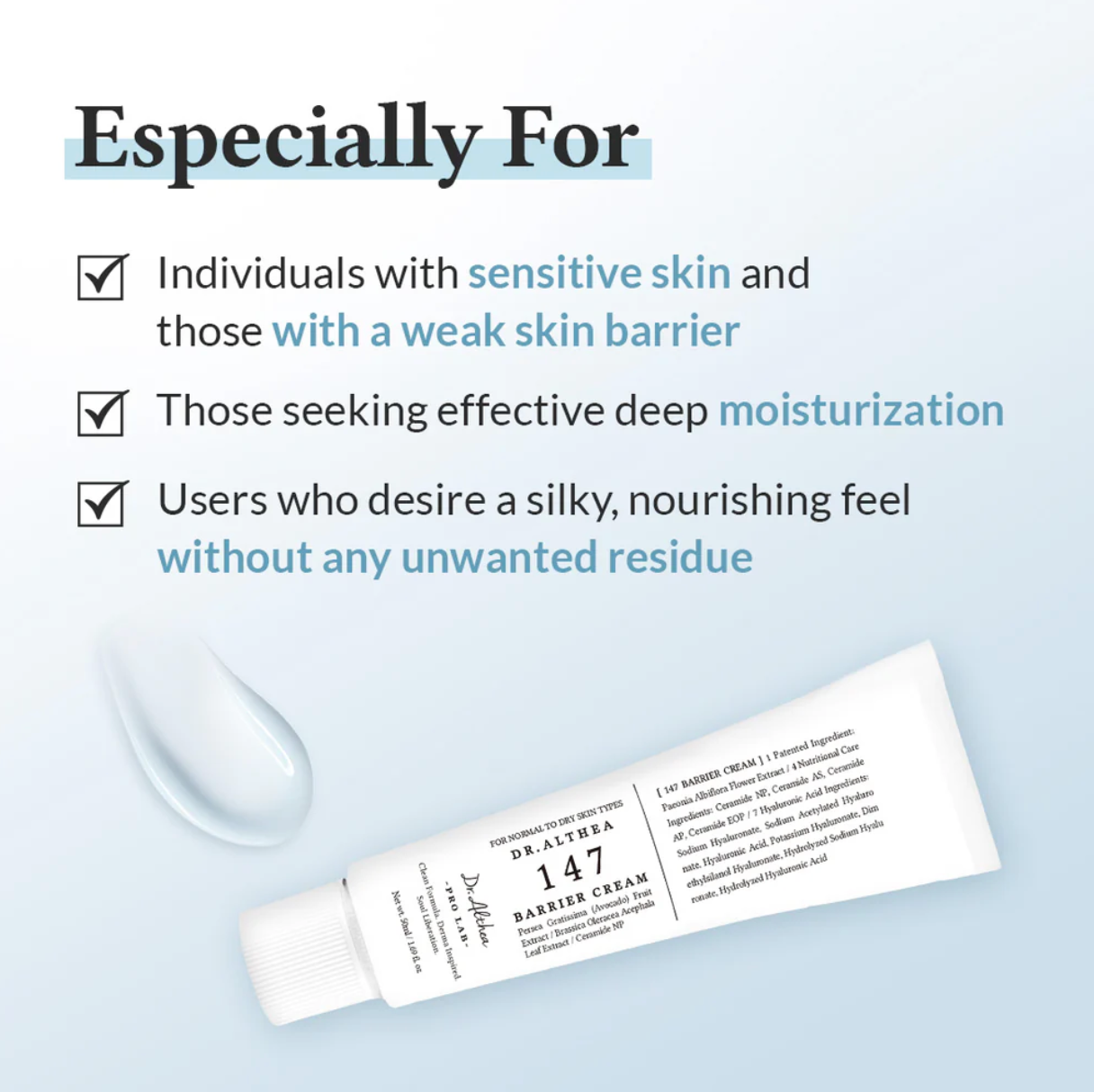 Dr. Althea - Azulene 147HA Intensive Soothing Cream – 50ml, Korean skincare