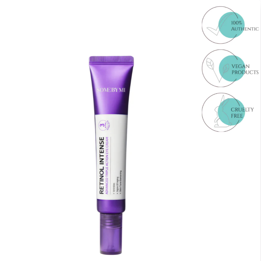 Some By Mi - Retinol Intense Advanced Triple Action Eye Cream - Anti-Wrinkle Eye Cream with Retinol – 30ml, Korean skincare