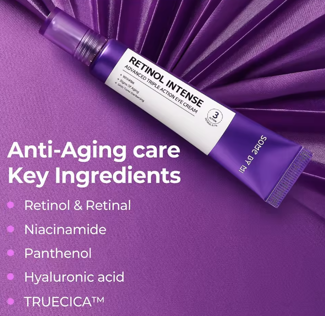 Some By Mi - Retinol Intense Advanced Triple Action Eye Cream - Anti-Wrinkle Eye Cream with Retinol – 30ml, Korean skincare