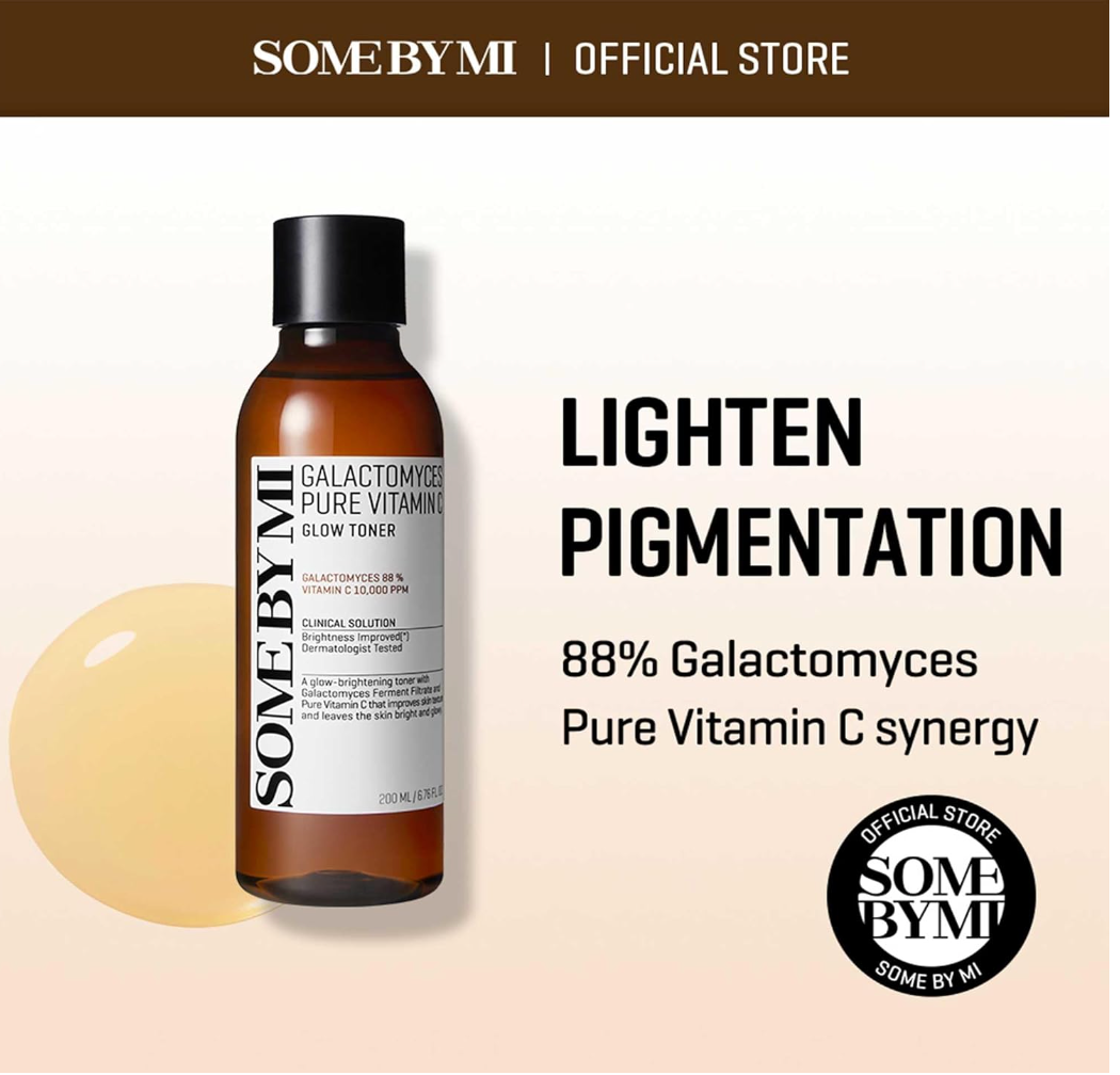 Some By Mi - Galactomyces Pure Vitamin C Glow Toner - Tonic with Vitamin C and Mushroom Filtrate - 200ml, Korean skincare
