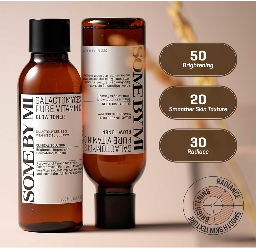 Some By Mi - Galactomyces Pure Vitamin C Glow Toner - Tonic with Vitamin C and Mushroom Filtrate - 200ml, Korean skincare