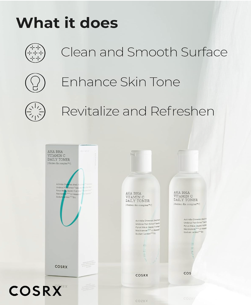 Cosrx - Refresh AHA/BHA Vitamin C Daily Toner - Toner with AHA/BHA Acids and Vitamin C - 150ml , Korean skincare