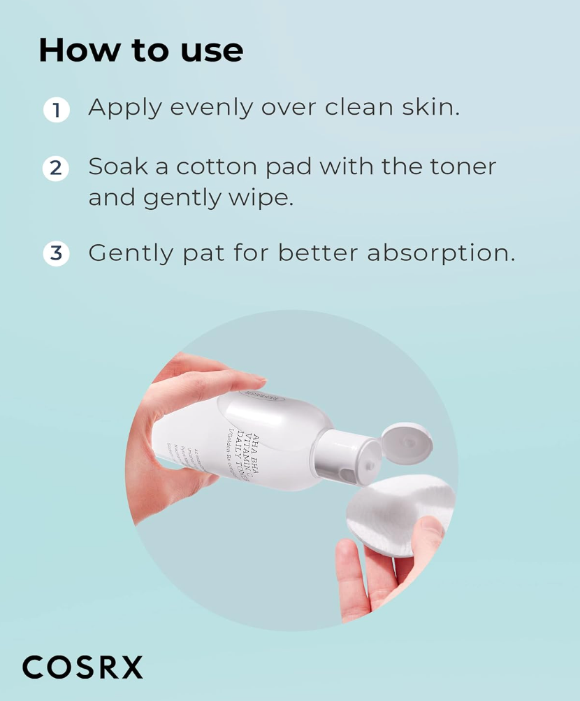 Cosrx - Refresh AHA/BHA Vitamin C Daily Toner - Toner with AHA/BHA Acids and Vitamin C - 150ml , Korean skincare