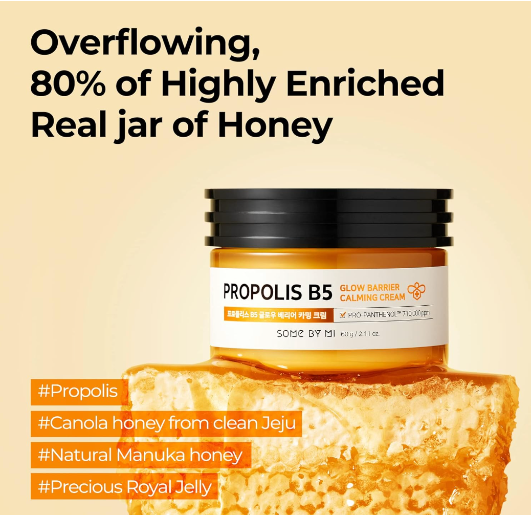 Some By Mi - Propolis B5 Glow Barrier Calming Cream - Regenerating Face Cream with Propolis – 60g, Korean skincare