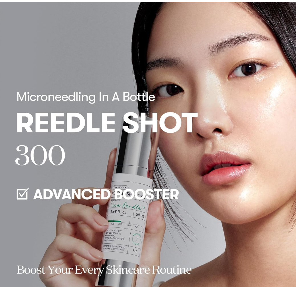 VT Cosmetics – Reedle Shot 300 – Micro-needle Face Booster – 50ml, Korean skincare