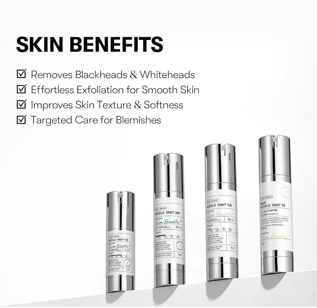 VT Cosmetics – Reedle Shot 100 – Micro-needle Face Booster – 50ml, Korean skincare