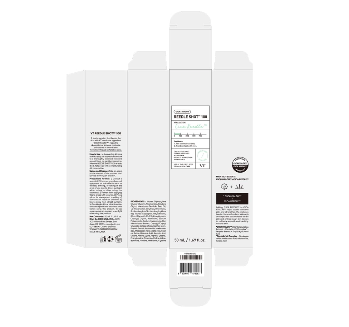 VT Cosmetics – Reedle Shot 100 – Micro-needle Face Booster – 50ml, Korean skincare
