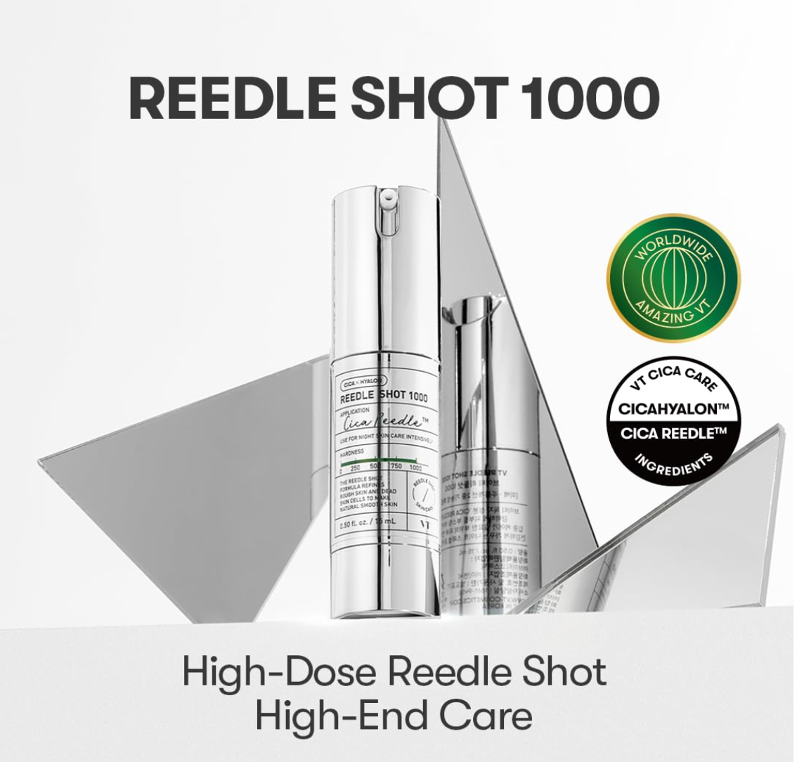 VT Cosmetics – Reedle Shot 1000 – Micro-needle Face Booster – 15ml, Korean skincare
