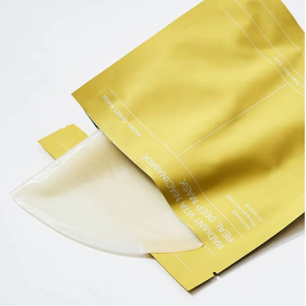 Biodance – Radiant Vita Niacinamide Real Deep Mask – Illuminating Face Mask – 1pc / 34g, Korean Skincare