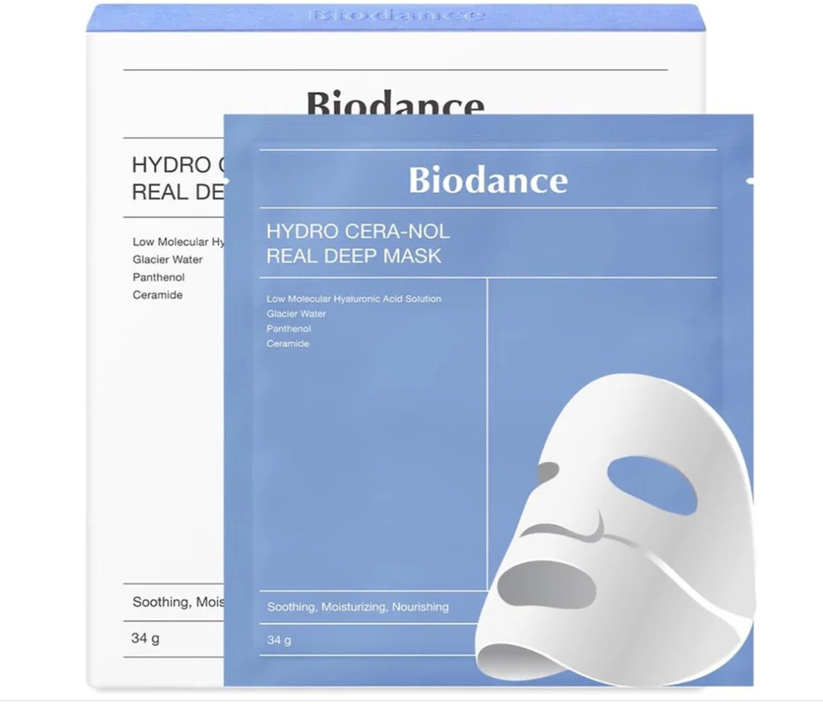 Biodance – Hydro Cera-nol Real Deep Mask – Moisturizing Collagen Face Mask – 1pc / 34g, Korean Skincare