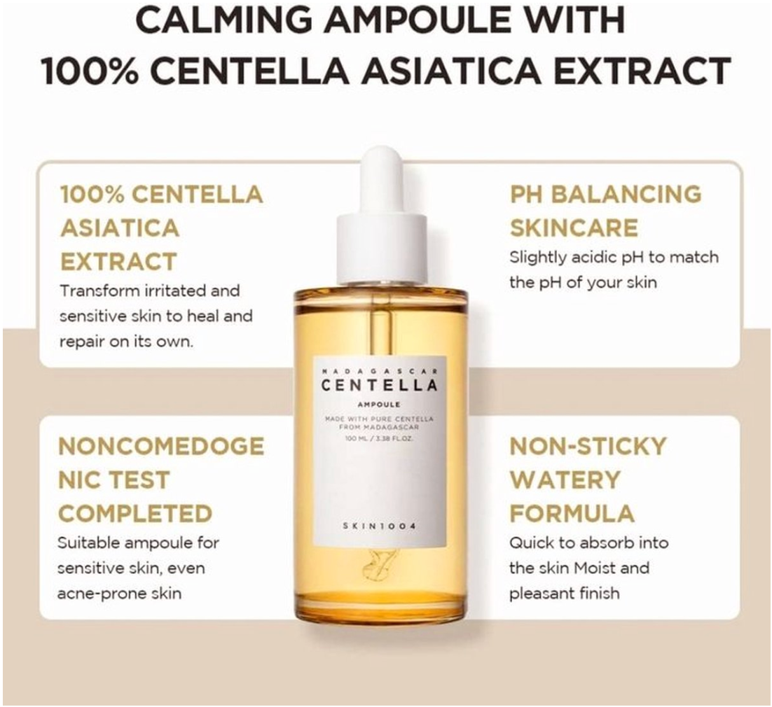 SKIN1004 - Madagascar Centella Ampoule - Facial Ampoule with Asian Centella - 100ml, Korean skincare