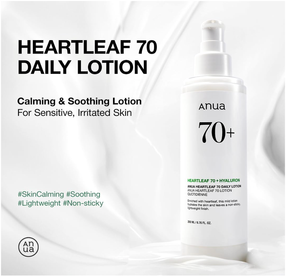 Anua - Heartleaf 70% Daily Lotion - Soothing and Moisturizing Facial Emulsion - 200ml, Korean skincare
