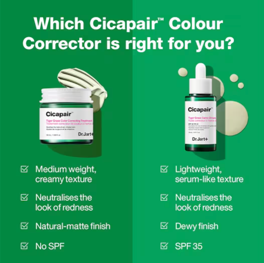 Dr.Jart+ - Cicapair™ Tiger Grass Color Correcting Treatment - Correcting Face Cream - 50ml, Korean skincare