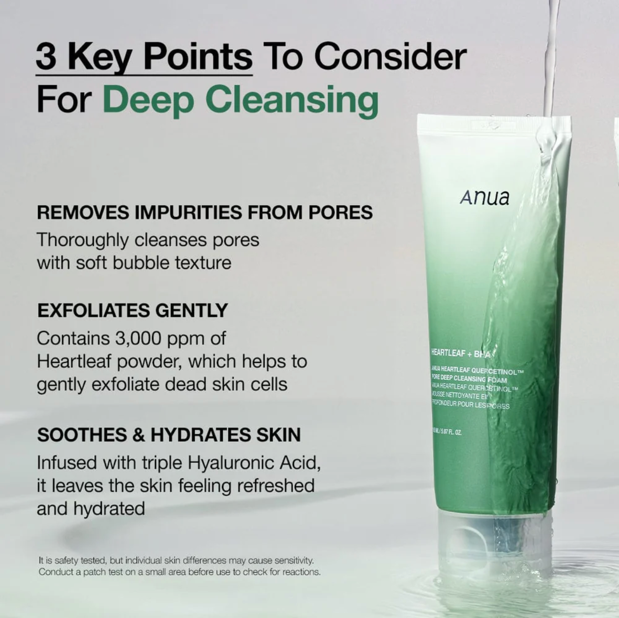 Anua - Heartleaf Quercetinol Pore Deep Cleansing Foam - 150ml, Korean skincare
